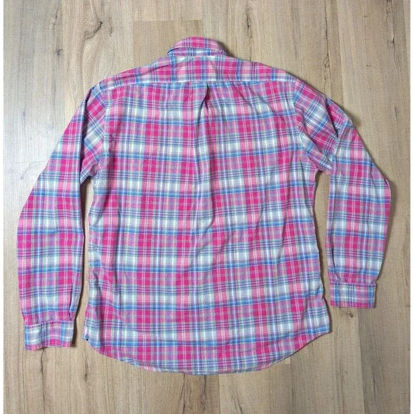 Polo Ralph Lauren Size XL Slim Fit Shirt Cotton Stretch Pink Plaid Button Up - Picture 4 of 8